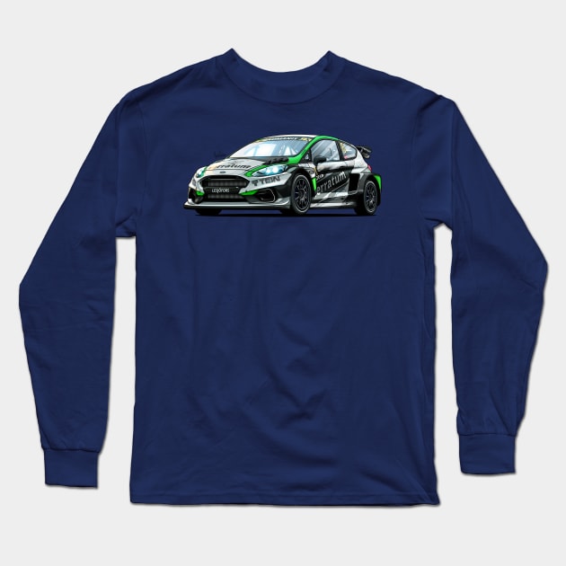 Ford Fiesta WRX Rallycross Long Sleeve T-Shirt by Mario Ramos Rally Art